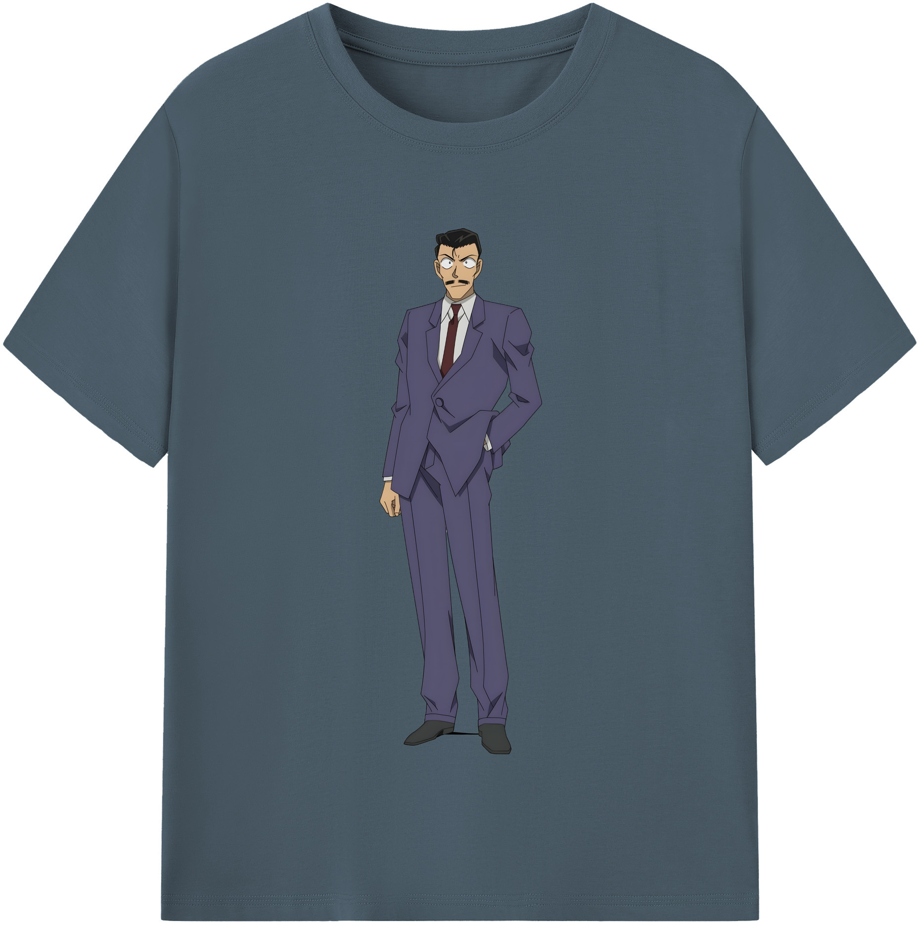 （画像用） 名探偵コナン 毛利 小五郎 もうり こごろう Detective Conan 綿100％半袖Tシャツ（フロントプリント）